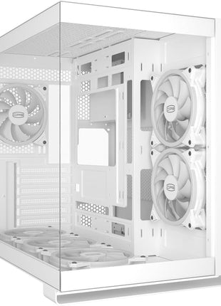 PCCOOLER CPS - C3 T500 ARGB White - Mid Tower - Gaming Desktop Case with 6 ARGB Fans - ATX/M-ATX/ITX - 270 Column Free Panoramic View - 360MM Radiator & 400MM GPU Support (C3-T500WHD6-GL)