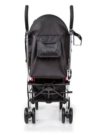Bright Starts 3Dlite Convenience Stroller, Black - Lightweight Stroller, Large Seat Area, Mesh Siding, 4 Position Recline, Extra Large Storage Basket, Infant Stroller for Travel