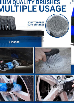 31pcs Car Detailing Kit Interior and Exterior Cleaner, Car Cleaning Kit with Professional Car Detailing Brush Set, Car Wash Kit and Auto Detailing Kit. Reusable, Perfect for Cars and Bikes
