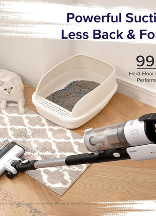 Levoit Cordless Vacuum Cleaner, Anti-Tangle for Pet Hair, Up to 50 Minutes | Powerful Suction, Lightweight, Rechargeable, Versatile for Carpets & Hard Floors, 180° Lay-Flat Design, LVAC-200