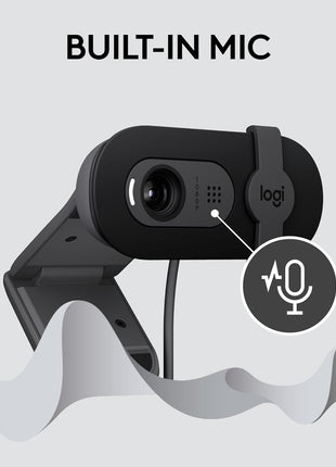 Logitech Brio 101 Full HD 1080p Webcam for Meetings, Streaming, Desktop, Laptop, PC - Built-in Mic, Shutter, Works with Zoom, Microsoft Teams, Nintendo Switch 2's new GameChat Mode, USB-A,-Black