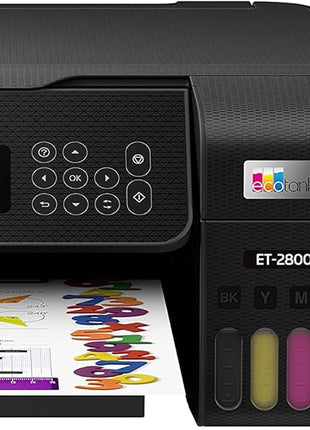 Epson EcoTank ET-2800 Wireless Color All-in-One Cartridge-Free Ink Supertank Printer with Scan and Copy for Home Use, Black