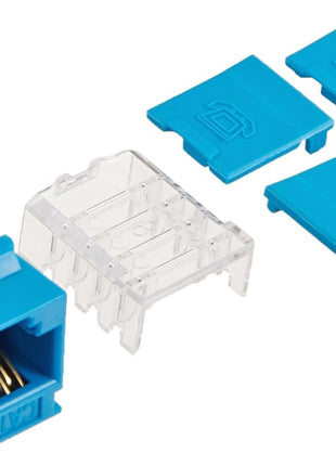 C2G Legrand Cat6 Keystone Jack 90, Blue Unshielded Cat 6 Keystone with RJ45 Keystone Jack for Keystone Insert, 1 Count, C2G 29316