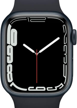 Apple Watch Series 7 GPS + Cellular, 45mm Midnight Aluminum Case with Midnight Sport Band - Regular (Renewed)