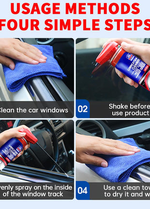 Glodway Automotive Window Door Seal,Silicone Seal Lubricants,Track Lube for Electric Windows,Noise Reduction with Smart Straw Sprays 2 Ways,10 OZ (Pack of 1)