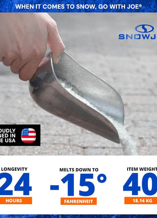 Snow Joe Snow & Ice Melter, Calcium Chloride Blend Pellets, Non-Staining Melt, 40 Lb Bag - Ice Remover for Driveway, Concrete, Sidewalk, and Outdoor Spaces