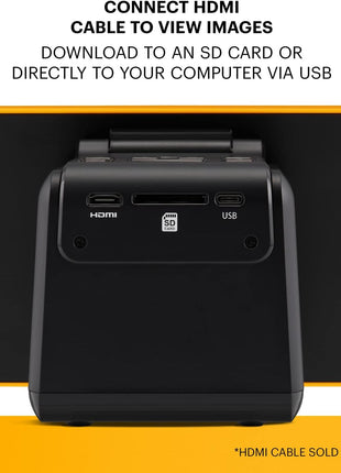 KODAK Slide N Scan Max Digital Film Scanner - Black/Yellow - Tiltable 7-Inch LCD with Gallery Mode & Photo Scanner Preview - Quick-Feed Tray for Slide Digitizer