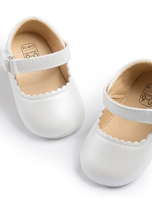 Meckior Infant Baby Girls Soft Sole Bowknot Princess Wedding Dress Mary Jane Flats Prewalker Newborn Light Baby Sneaker Shoes