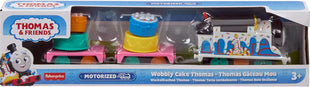 Thomas & Friends Motorized Toy Train, Wobbly Cake Thomas Engine with Cargo Cars & Pieces for Pretend Play Preschool Kids Ages 3+ Years