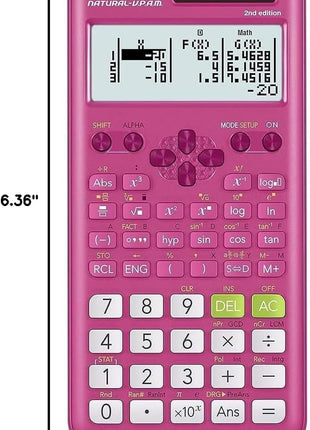 Casio fx-300ES Plus 2nd Edition Scientific Calculator, 262 Functions, Natural Textbook Display, Pink
