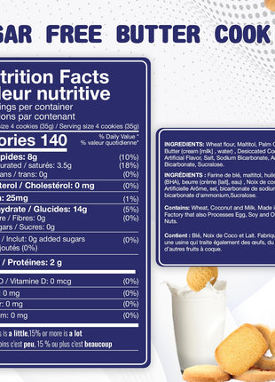 Sugar Free Butter Cookies 36 Count Traditional Danish Cookies, Premium Assorted Shortbread cookies for Diabetics (1 Pk, 11 Ounce)