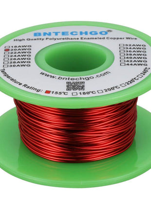 BNTECHGO 28 AWG Magnet Wire 4 oz Red Enameled Copper Wire 0.0122"(0.31mm) | 28 Gauge Enameled Copper Coil Wire Widely Used For Transformers, Inductors, Speakers, Electromagnets, Educational Experiments