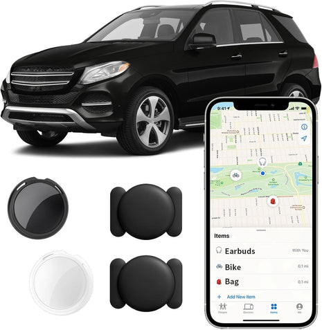 2 Pack No Subscription GPS Tracker for Vehicles Work with Find My (iOS Only) Magnetic Case Real-Time Mini Car Tracker Tag Hidden Car Locator Global Coverage Tracking Device No Monthly Fee Required