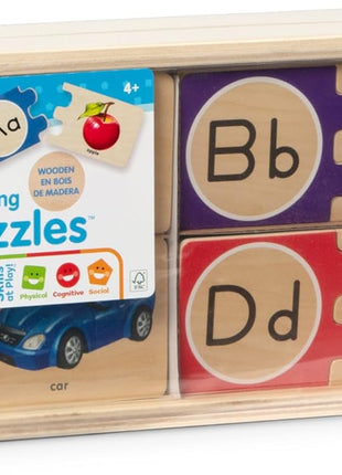 Melissa & Doug Self-Correcting Alphabet Wooden Puzzles with Storage Box (52 pcs) ABC Puzzles, Wooden Alphabet Puzzle for Kids Ages 4+