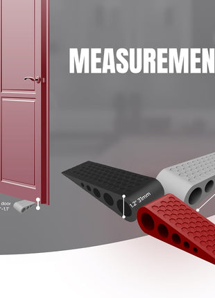 Door Stoppers for Bottom of Door Premium Floor Rubber Door Stop Wedge Made in USA Heavy Duty Honeycomb Design for Carpet, Tile, Ideal for Home, School, Commercial, Gray 2-Pack