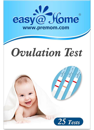 Easy@Home Ovulation Test Strips, 25 Pack Fertility Tests | Ovulation Predictor Kit, Powered by Premom Ovulation Predictor iOS and Android App, 25 LH Strips