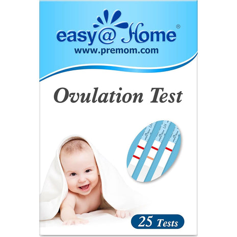 Easy@Home Ovulation Test Strips, 25 Pack Fertility Tests | Ovulation Predictor Kit, Powered by Premom Ovulation Predictor iOS and Android App, 25 LH Strips