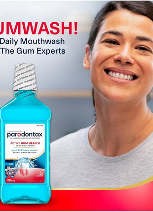 Parodontax Active Gum Health Mouthwash, Antiplaque and Antigingivitis Mouthwash, Mint, 3x16.9 Fl Oz