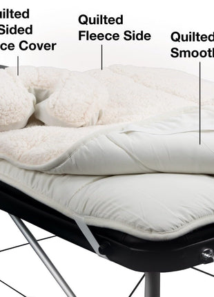 ForPro Premium Quilted Fleece Table Pad Set, Natural, Extra Soft, Hypoallergenic, for Massage Tables, Includes Massage Table Pad and Face Rest Cover