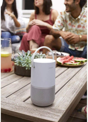 Bose Portable Smart Speaker — Wireless Bluetooth Speaker with Alexa Voice Control Built-in, Silver | 360-degree sound with Wi-Fi and Bluetooth for music, podcasts and smart home control
