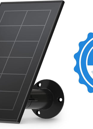 Arlo Solar Panel Charger (2021 Released) - Certified Accessory - Works with Arlo Pro 5S 2K, Pro 4, Pro 3, Floodlight, Ultra 2, and Ultra Cameras, Weather Resistant, Easy Install, Black - VMA5600B