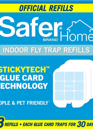 Safer Home SH503 Trap Refill Pack of Glue Cards for SH502 Indoor Fly Trap, Official Safer Home Refills with StickyTech Glue Card Technology, 3 Count (Pack of 1)