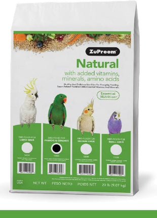 ZuPreem FruitBlend Bird Pellets, Daily Bird Food for Parrot, Conure, Caique, African Grey, Eclectus, Small Cockatoo, Core Nutrition for Medium Large Birds, Parrot Food (ML, 3.5 lbs)