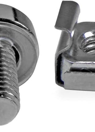 StarTech 50-Pack M6 12mm Screws, Square Hole Cage Nuts and Installation Tool, Hardware Mounting Kit for 19 inch or 10 inch Server Racks, Cabinets and Enclosures, Silver - TAA