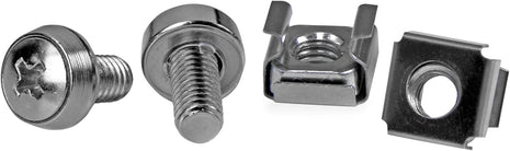 StarTech 50-Pack M6 12mm Screws, Square Hole Cage Nuts and Installation Tool, Hardware Mounting Kit for 19 inch or 10 inch Server Racks, Cabinets and Enclosures, Silver - TAA