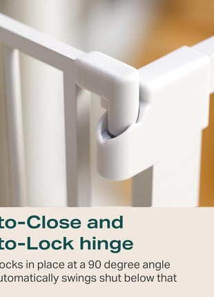 Cumbor 30-40.6 in Baby Gate for Stairs and Doorways, Dog Gate Indoor White | Mom's Choice Awards Winner, Auto Close, Double Lock, Safety Child Gate for Toddlers & Pets, Pressure or Hardware Mounted