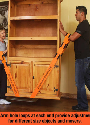 Forearm Forklift 2-Person Lifting and Moving Straps - Lift, Move and Carry Furniture, Appliances, Mattresses or Any Item up to 800 lbs. Safely and Easily Like a Pro, Orange