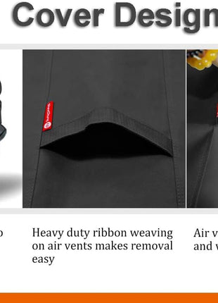 SheeChung Gas Fire Pit Cover Square-Premium Patio Outdoor Cover Heavy Duty Fabric with PVC Coating,100% Waterproof,Anti-Crack,Fits for 29 inch,30 inch,31 inch,32 inch Fire Pit/Table Cover (32 inchL x 32 inchW x 24 inchH,Black)