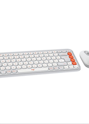 Logitech POP ICON Combo, Wireless Bluetooth Keyboard and Mouse, Comfortable Typing, programmable Keys and Buttons, Quiet clicks, Easy-Switch up to 3 Devices - Off-White