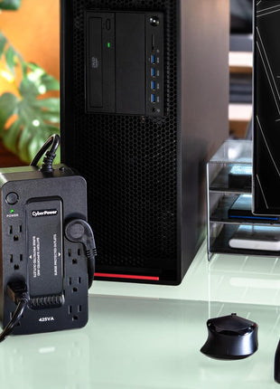 CyberPower ST425 Standby UPS Battery Backup and Surge Protector | Uninterruptible power supply and surge protection with 425VA, 260W capacity and 8 outlets