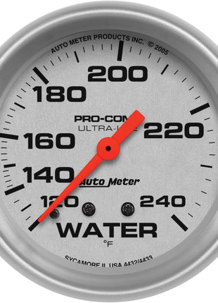 AUTO METER 4433 Ultra-Lite Mechanical Water Temperature Gauge