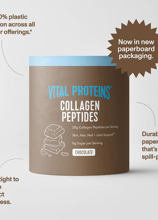 Vital Proteins Grass Fed Collagen Powder, Chocolate, 17.1 oz | Type I & III Collagen, Supports Hair Skin Nails & Joints, Hydrolyzed Collagen, Chocolate Flavor, 18 Servings