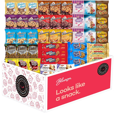 Cookies Individually Wrapped Variety Pack - Cookies Bulk Assortment Care Package Sampler Gift Box (45 Count)