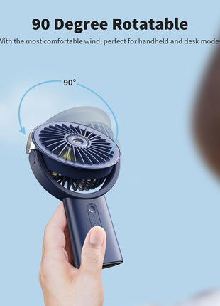 Otlonpe Handheld Misting Fan Portable, Small Personal Hand Held Rechargeable Mist Fan Water Spray, 4000mAh Battery Operated Hand Mister Fans 3-Speed, 4-15 Hrs Runtime for Travel Home Office Outdoor