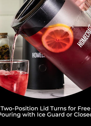 Homecraft Electric Iced Tea Maker for Sweet Tea and Cold Brew Coffee, Double Insulated Pitcher, Black, Small