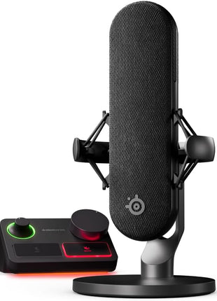 SteelSeries Alias Pro Kit — XLR Mic + Stream Mixer — 3x Bigger Capsule for Gaming, Streaming and Podcasting — USB/XLR Interface — Free Sonar Audio Software — Custom Controls — RGB — Single or Dual PC