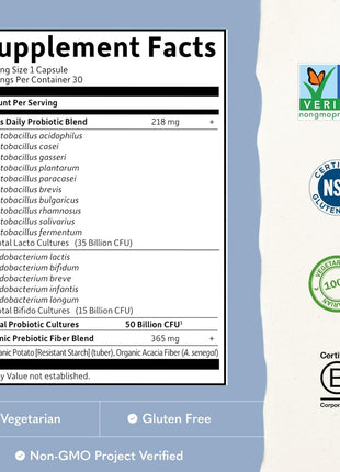 Garden of Life Probiotics for Men, Dr Formulated 50 Billion CFU 15 Probiotics for Digestive Health + Organic Prebiotic Fiber, Colon & Immune Support, Daily Gas Relief, Shelf Stable, 30 Capsules