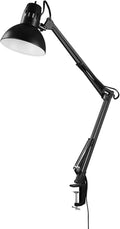 Globe Electric 56963 31.5 inch Multi-Joint Desk Lamp with Metal Clamp, Black, On/Off Rotary Switch on Shade, Partially Adjustable Swing Arm, Home Essentials, Reading Light, Office Décor