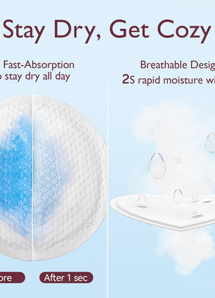 Momcozy Ultra-Thin Disposable Nursing Pads, Super Absorbent and Breathable Breastfeeding Pads, Make The Breasts Light and Unburdened, 3D Shape for The Best Fit, Individually Packaged（120 Count）