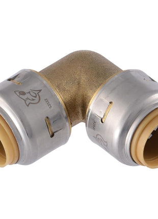 SharkBite Max 1/2 x 1/2 in PTC 90-Degree Elbow, Push-to-Connect Brass Plumbing Fitting, UR248A