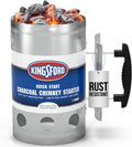 KINGSFORD Heavy Duty Deluxe Charcoal Chimney Starter, Large Capacity Zinc Steel BBQ Fire Starter with Heat Shield and Stay-Cool Handle, Vented Base Air Vents for Fast Even Lighting