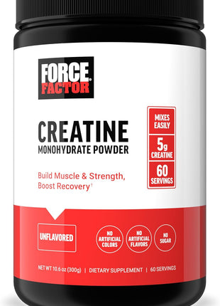 Force Factor Creatine Powder 60 Servings and Caffeine Tablets 100 Tablets - Creatine for Muscle Gain and Caffeine for Energy