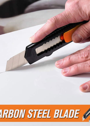 REXBETI 12-Pack Utility Knife, Retractable Box Cutter for Cartons, Cardboard and Boxes, 18mm Wider Razor Sharp Blade, Smooth Mechanism, Perfect for Office and Home use