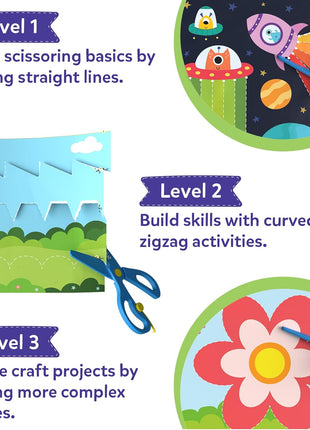 Skillmatics Snip Snip, Scissor Skills, Felt Craft Activity, Gift for Kids | Cutting Activity Book, Safety Scissors, Fine Motor Skills for Preschool, Screen-Free, Learning Toy, Toddlers, Ages 3, 4, 5, 6