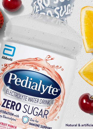 Pedialyte Electrolyte Water with Zero Sugar, Fruit Punch Hydration Drink