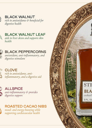 Strongwater Black Walnut Bitters (40 Servings) - Rich, Nutty Walnut Bitters to Pair with a Manhattan, Coffee, or Use for Old Fashioned - 3oz, 1 Pack